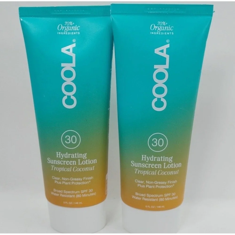 2x New Coola Organic Hydrating Sunscreen Lotion Coconut SPF 30 - 5 Fl Oz Sealed